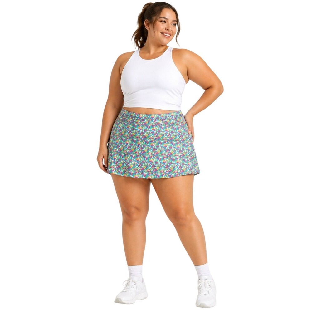 Bermuda Sands Skort Womens 2XL Multi NEW Sia Aquamarine Pleated Pockets Golf